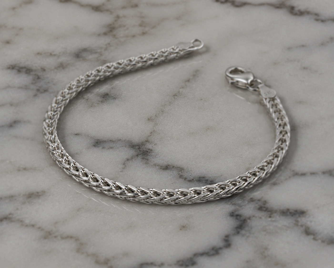Heavyweight Foxtail Chain Bracelet – Sterling Silver (22cm)