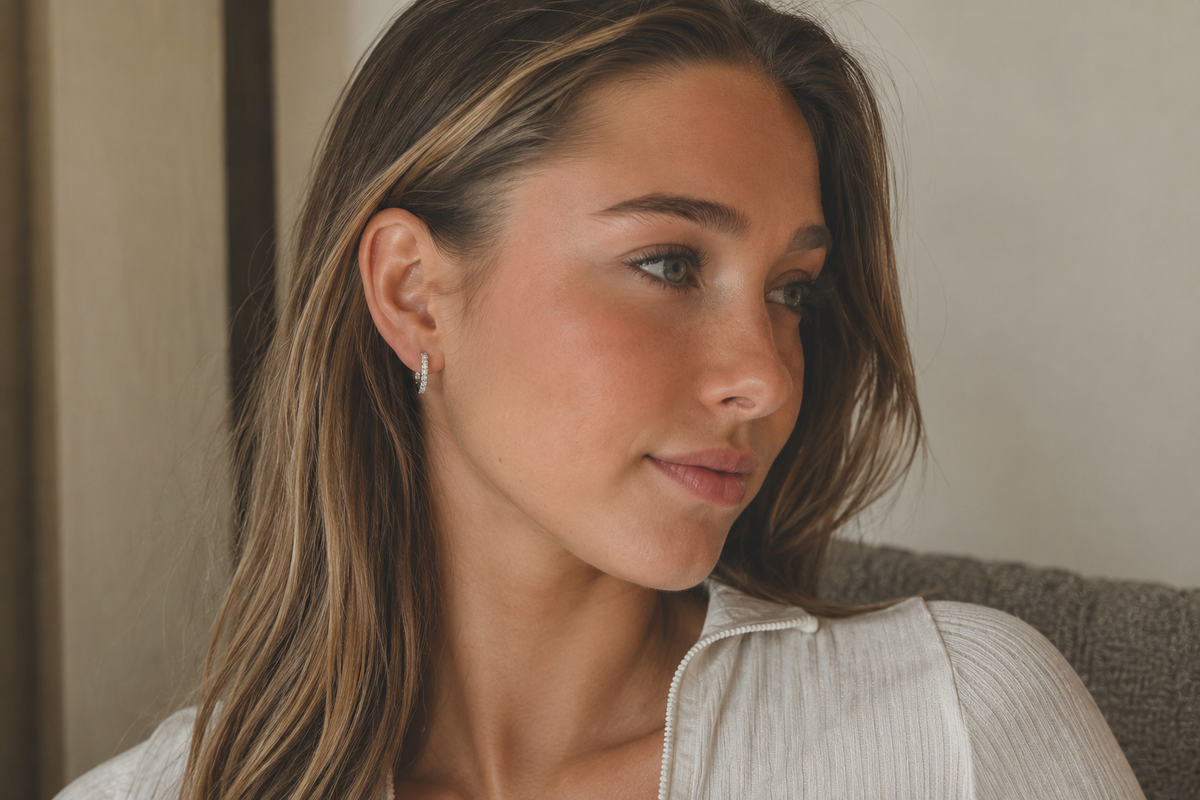 18ct Gold 0.25ct Lab-Grown Diamond Hoop Earrings