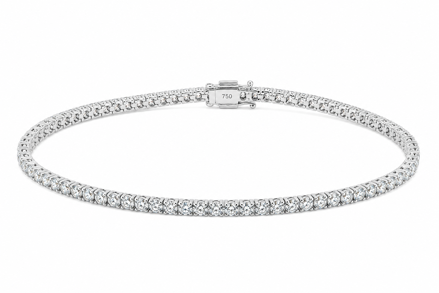 18ct White Gold 1.00ct Diamond Tennis Bracelet - H–I / SI