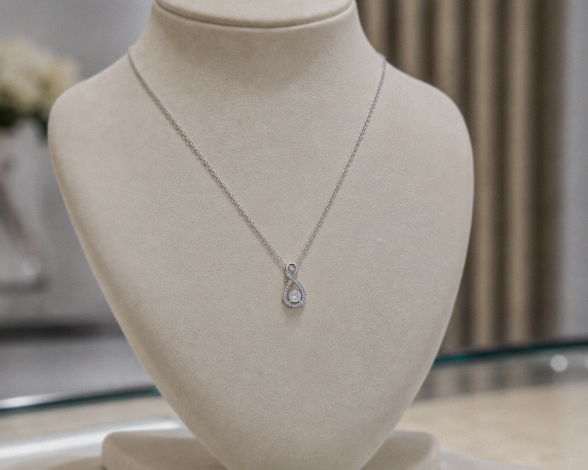 Diamonfire Sterling Silver 2ct Zirconia Infinity Necklace
