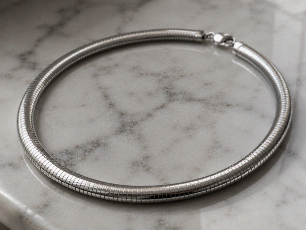 Sterling Silver Omega Necklace – 42cm | 8mm Statement Chain