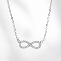 Sterling Silver Moissanite Infinity Pendant Necklace