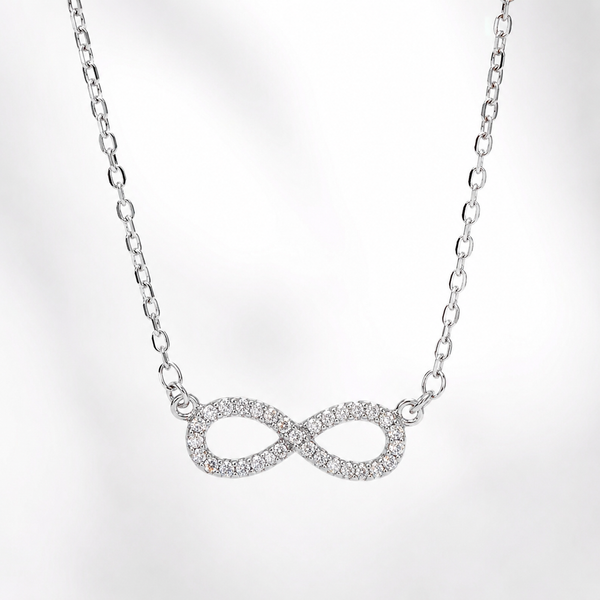 Sterling Silver Moissanite Infinity Pendant Necklace