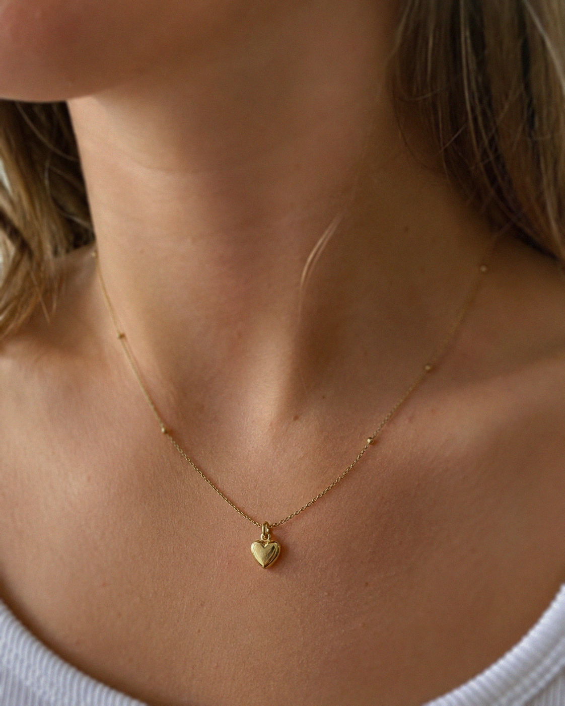9ct Yellow Gold Heart Charm Pendant