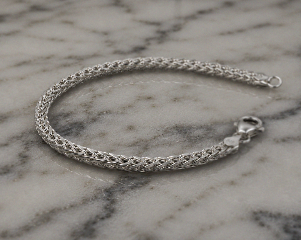 Heavyweight Foxtail Chain Bracelet – Sterling Silver (22cm)