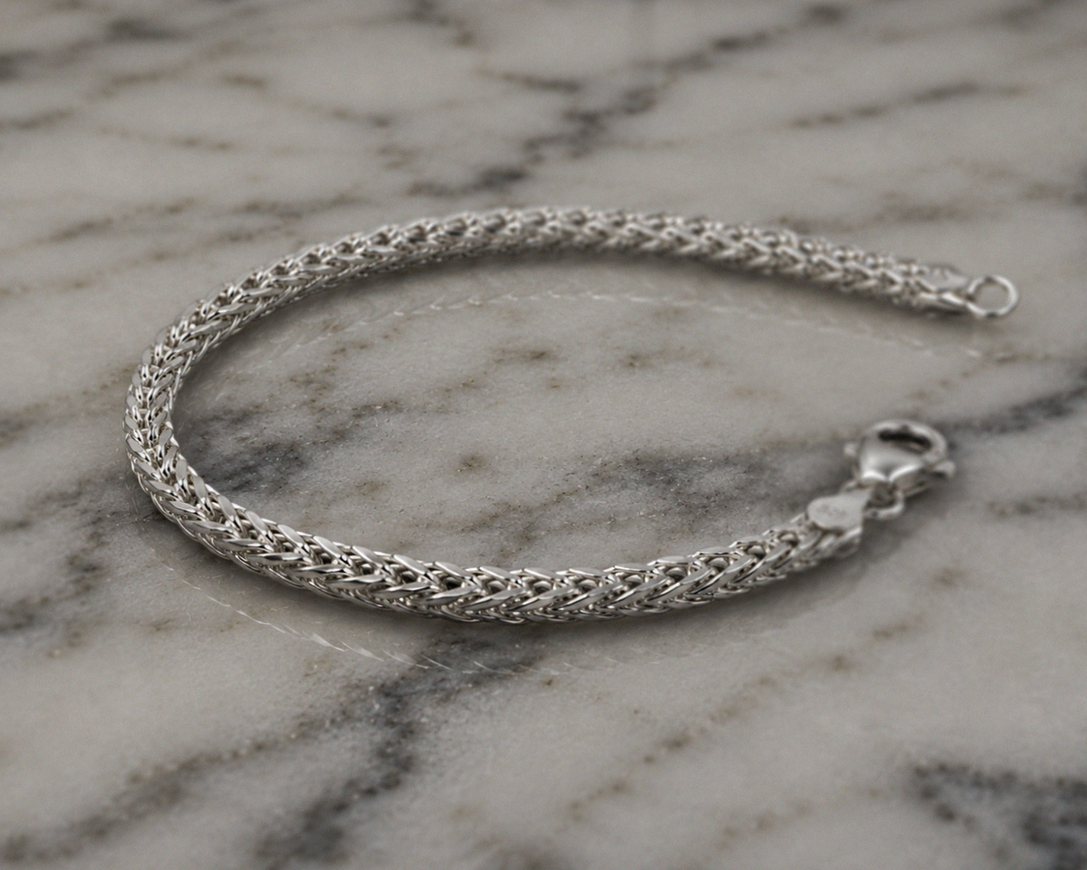 Heavyweight Foxtail Chain Bracelet – Sterling Silver (22cm)