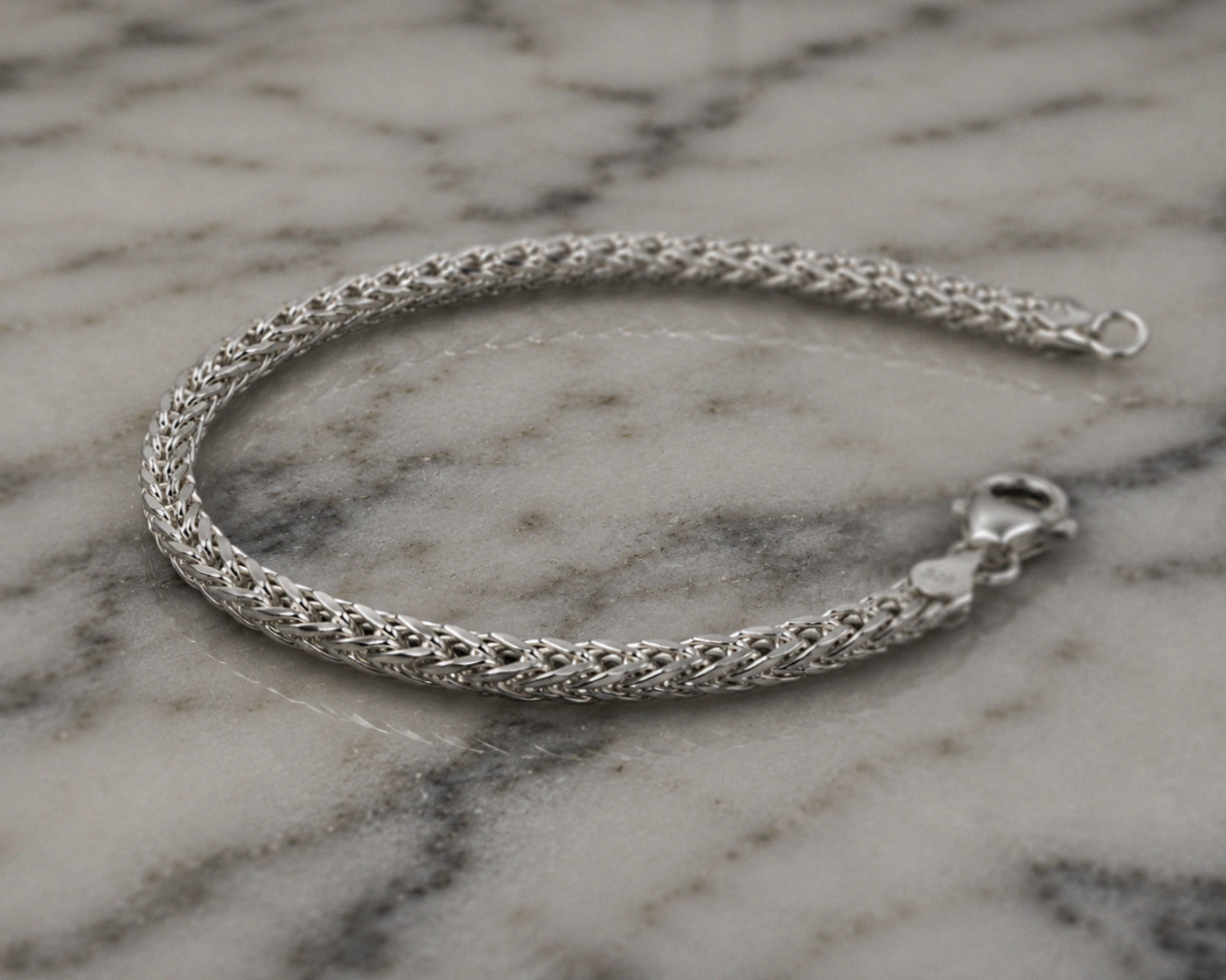 Heavyweight Foxtail Chain Bracelet – Sterling Silver (22cm)