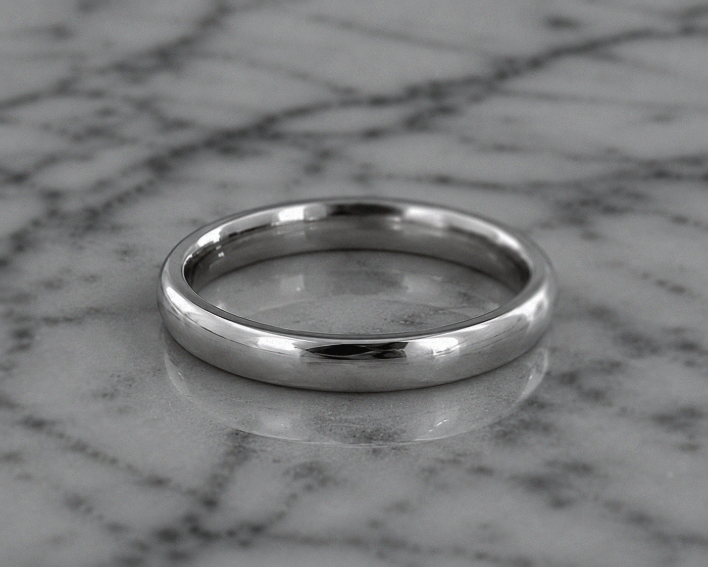 Platinum 950 Court Wedding Band – 3mm