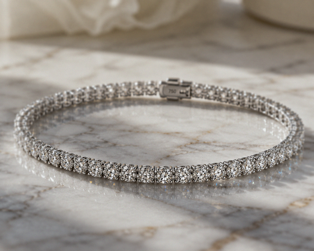 18ct White Gold 5.00ct Diamond Tennis Bracelet – H/SI