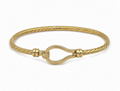 9ct Yellow Gold Plain Twisted Hook Bangle – 12.4g