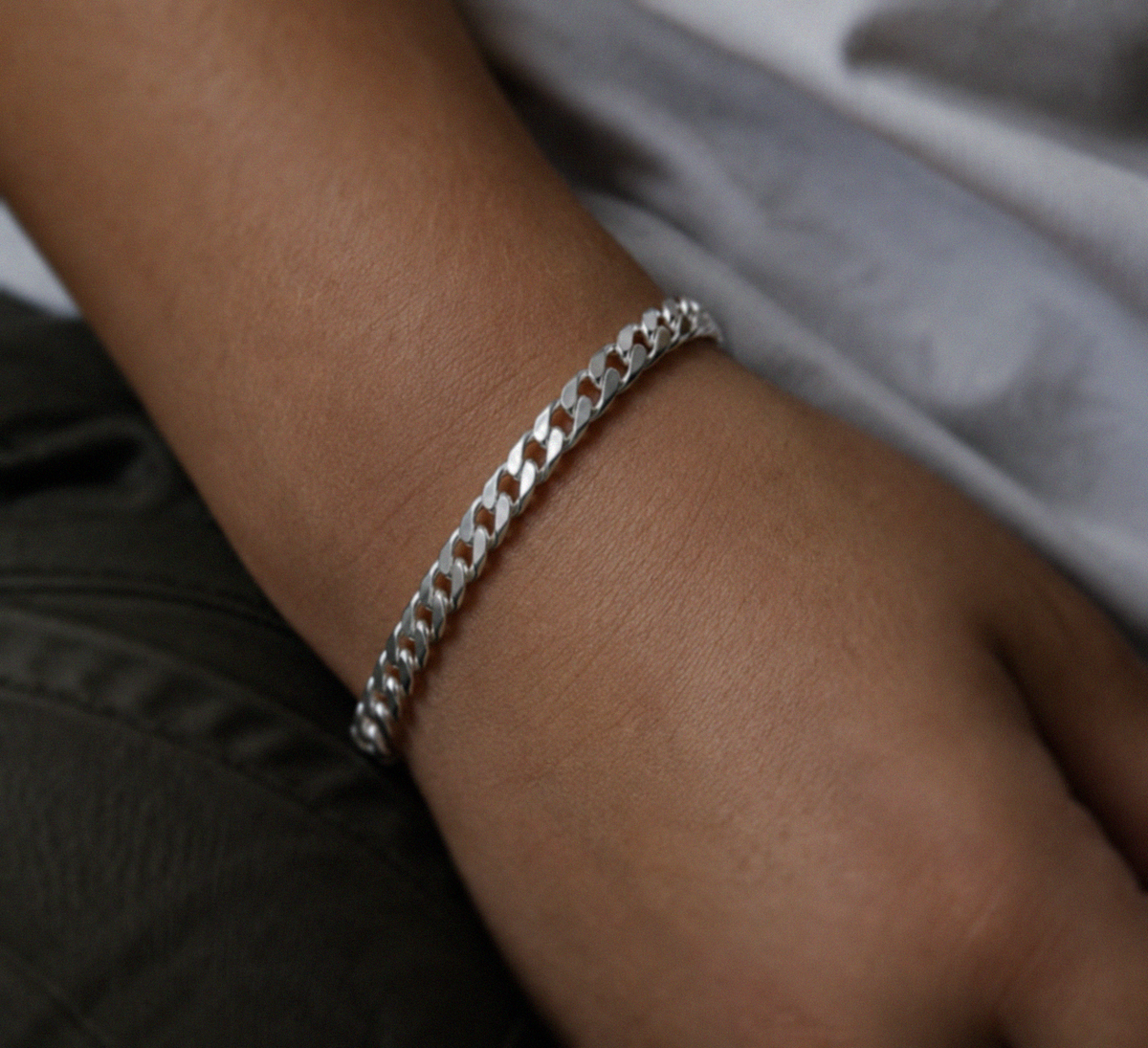 Sterling Silver Kids Curb Bracelet – 7mm Solid Chain (6.8g)