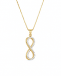 9ct Yellow Gold Cubic Zirconia Infinity Pendant Necklace