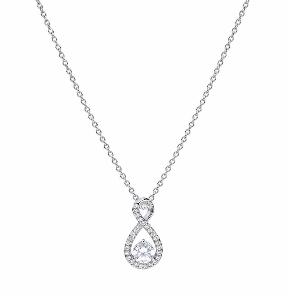 Diamonfire Sterling Silver 2ct Zirconia Infinity Necklace