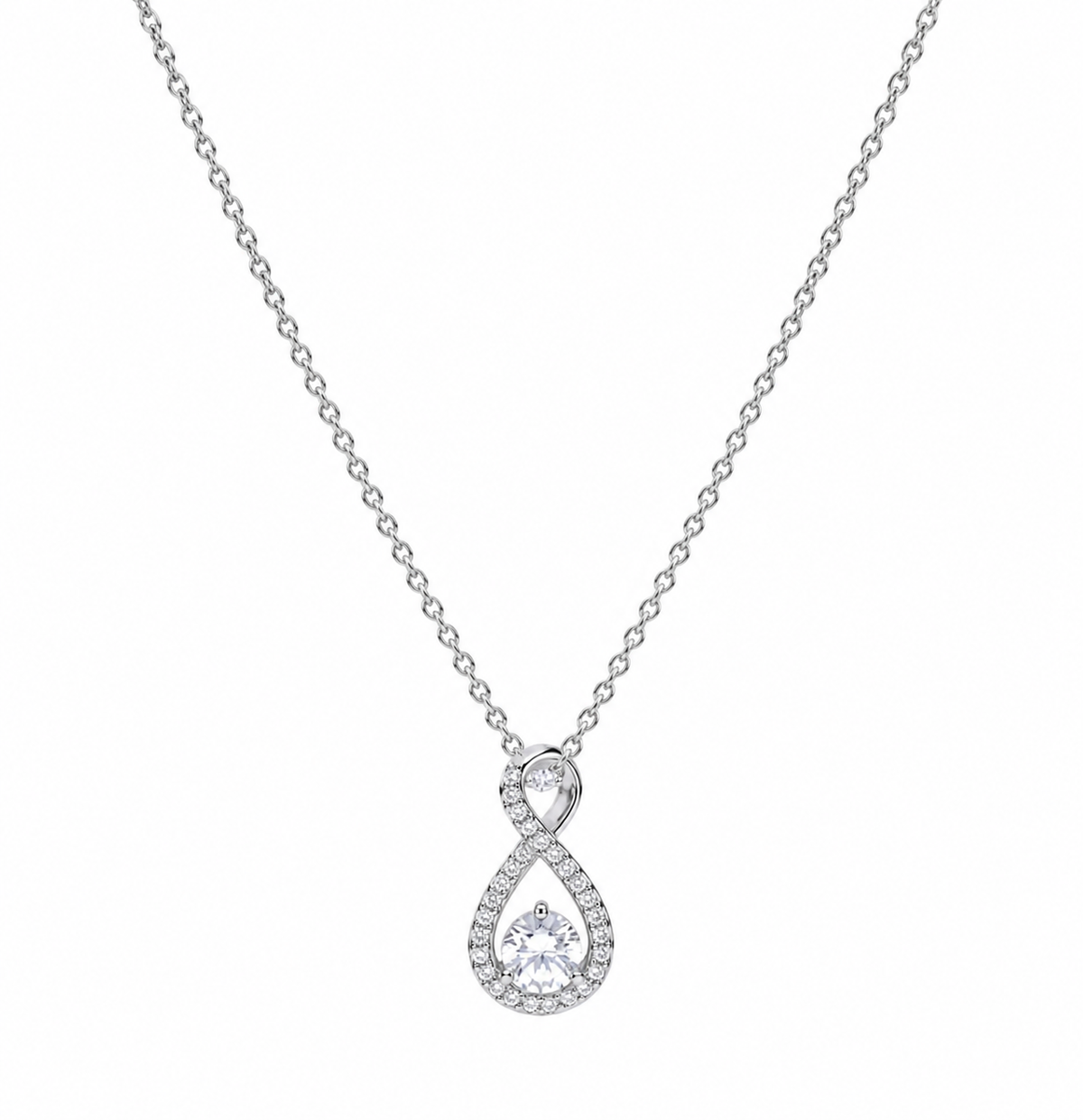 Diamonfire Sterling Silver 2ct Zirconia Infinity Necklace