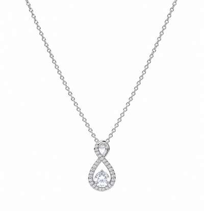 Diamonfire Sterling Silver 2ct Zirconia Infinity Necklace