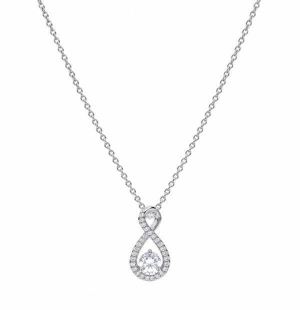 Diamonfire Sterling Silver 2ct Zirconia Infinity Necklace