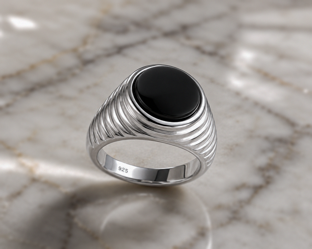 Black Onyx Signet Ring – Sterling Silver