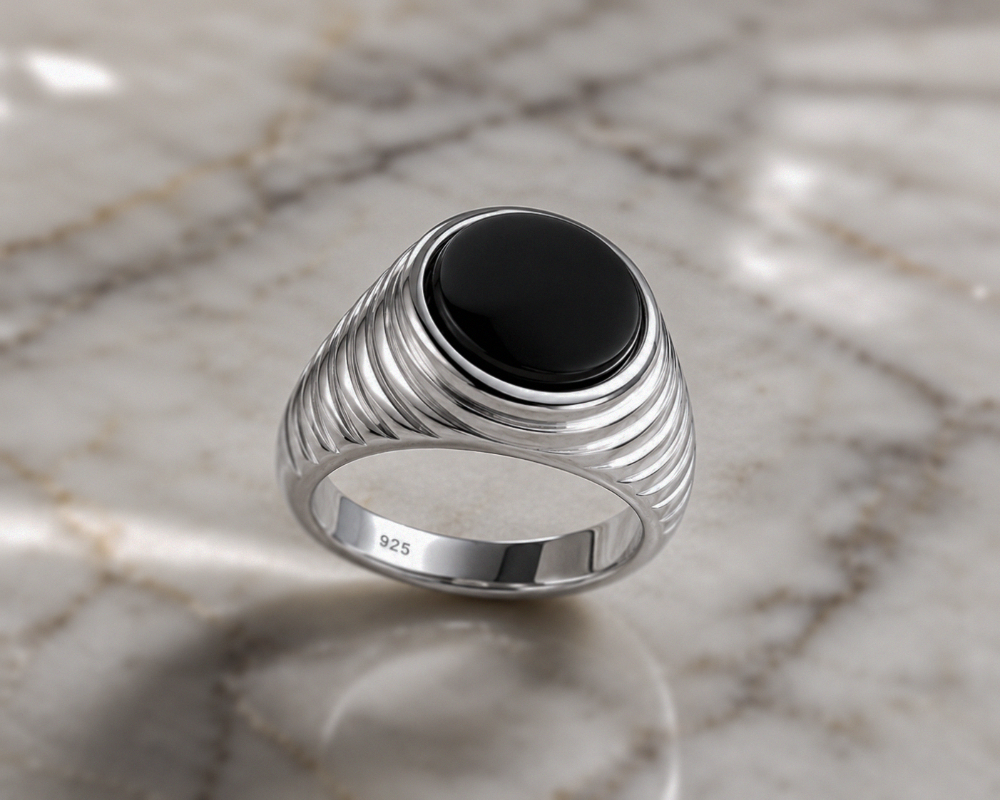 Black Onyx Signet Ring – Sterling Silver