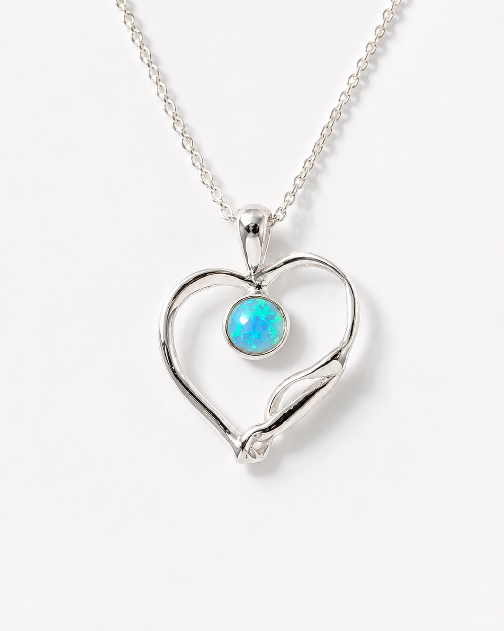 Banyan Blue Opalite Open Heart Pendant Necklace