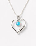 Banyan Blue Opalite Open Heart Pendant Necklace