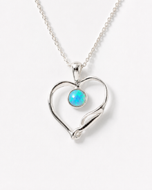 Banyan Blue Opalite Open Heart Pendant Necklace
