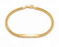 9ct Yellow Gold ID Bar Double Bead Chain Bracelet