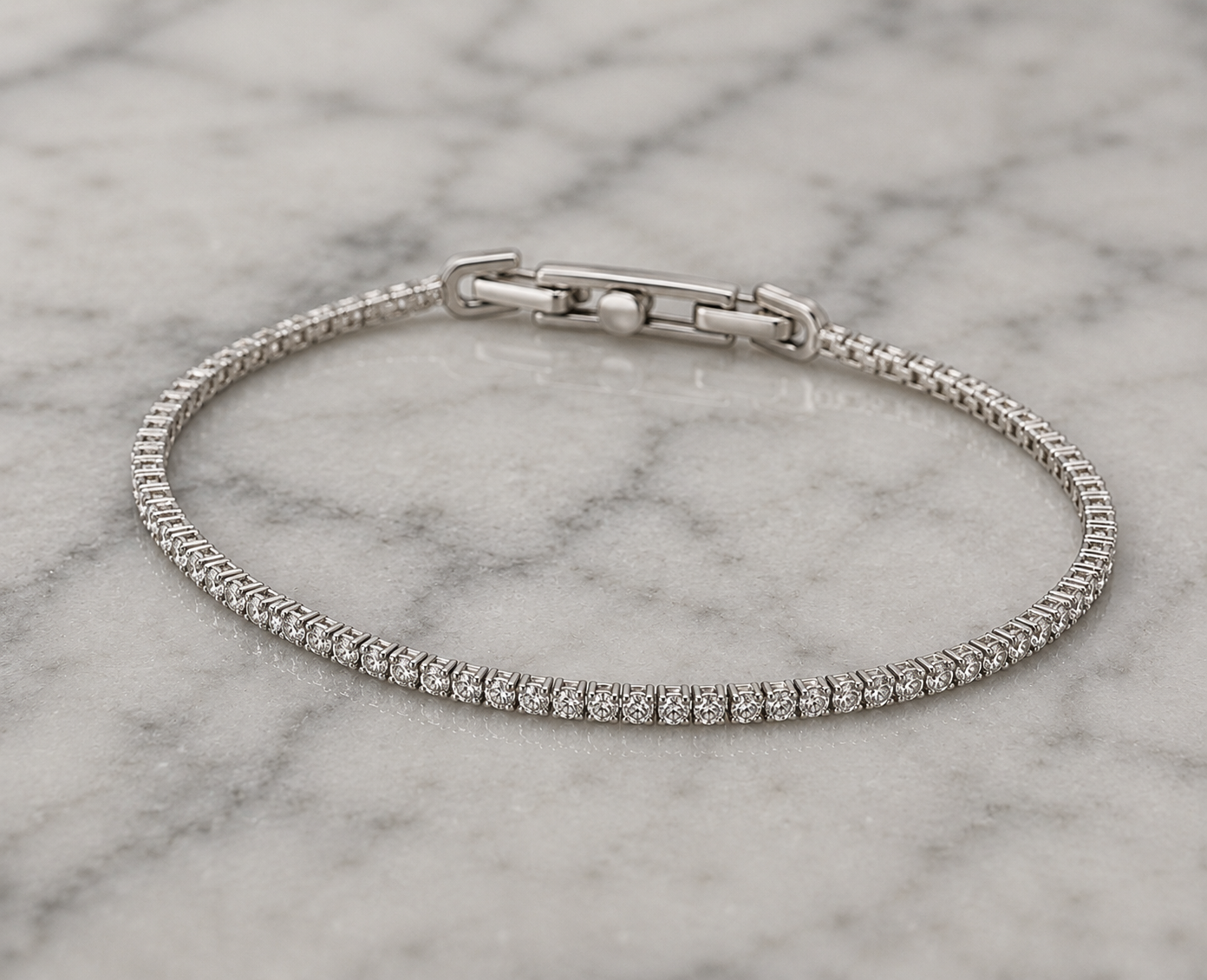 Diamonfire Sterling Silver Round Cut Zirconia Tennis Bracelet