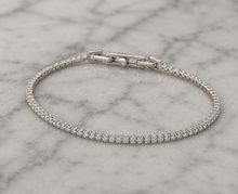 Diamonfire Sterling Silver Round Cut Zirconia Tennis Bracelet