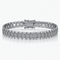 Babies Silver Cubic Zirconia Brickwork Bracelet
