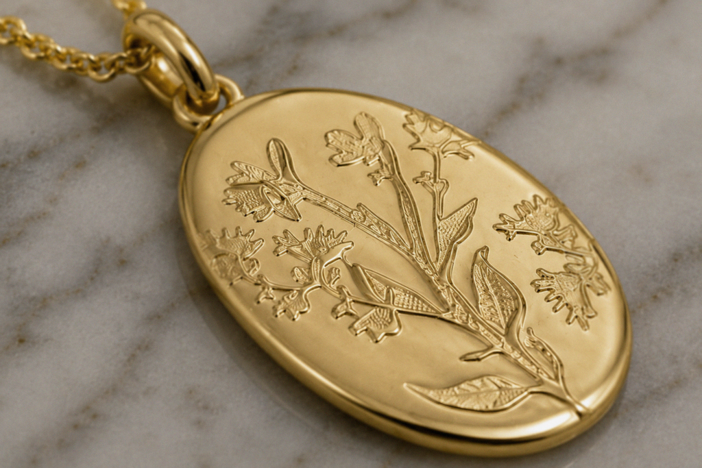 Laura Ashley Farlington Flowers Gold Plated Silver Pendant Necklace