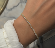 Diamonfire Yellow Gold Plated Sterling Silver Round Cut Zirconia Tennis Bracelet