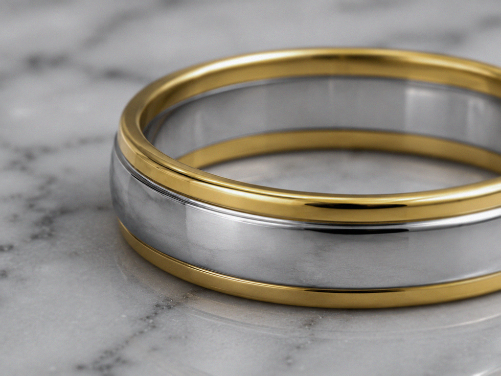5mm Two-Colour 18ct Gold Wedding Band
