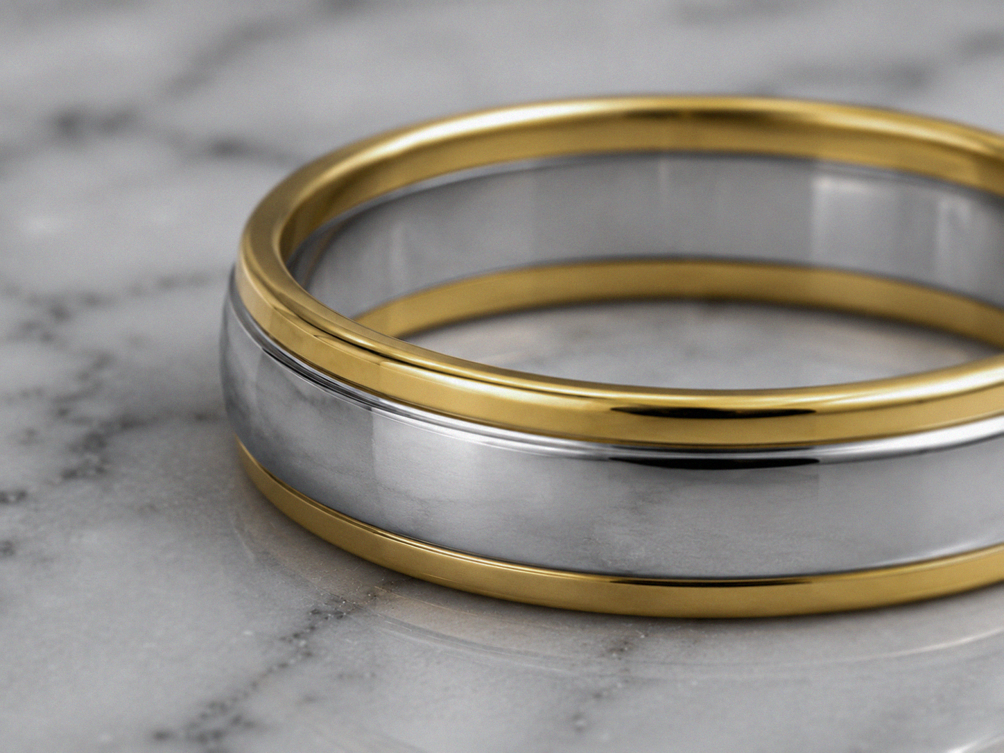 5mm Two-Colour 18ct Gold Wedding Band