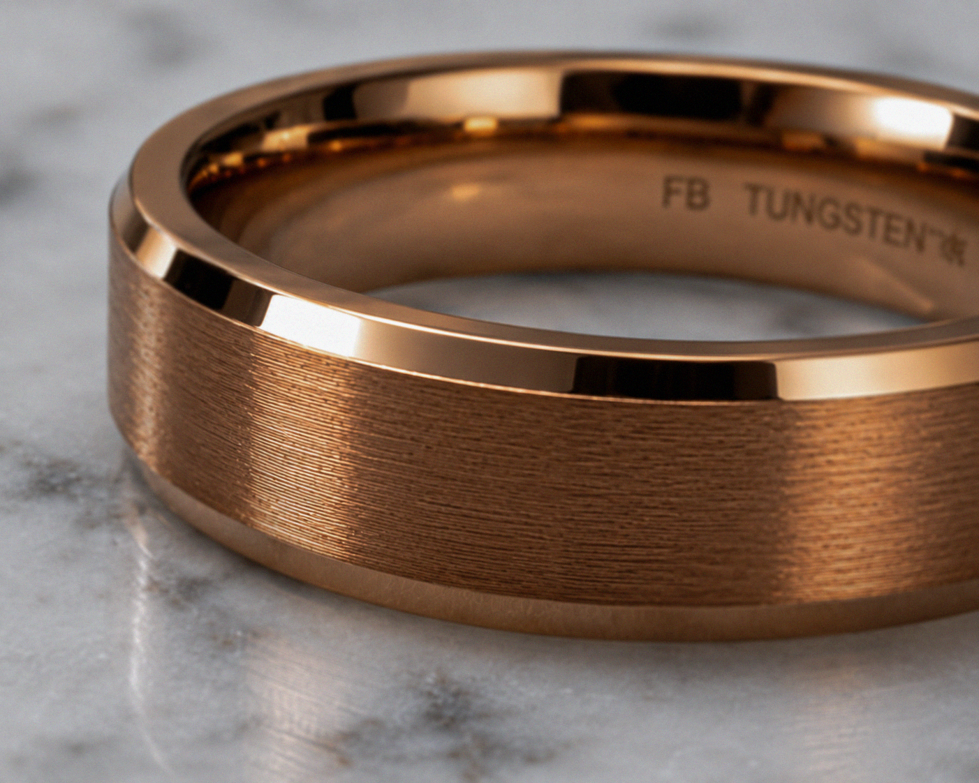 Fred Bennett Coffee-Tone Tungsten 8mm Band Ring