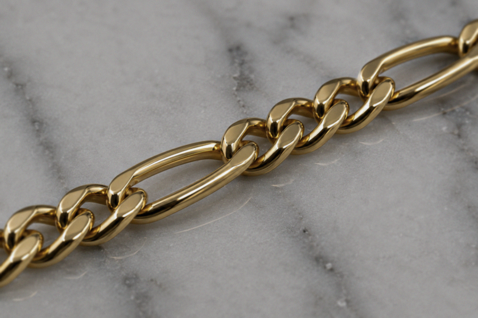 Men’s Yellow Gold-Plated Sterling Silver Figaro Bracelet