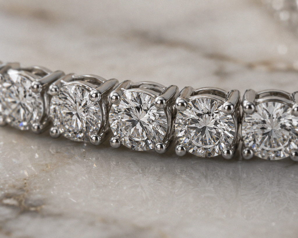 18ct White Gold 5.00ct Diamond Tennis Bracelet – H/SI