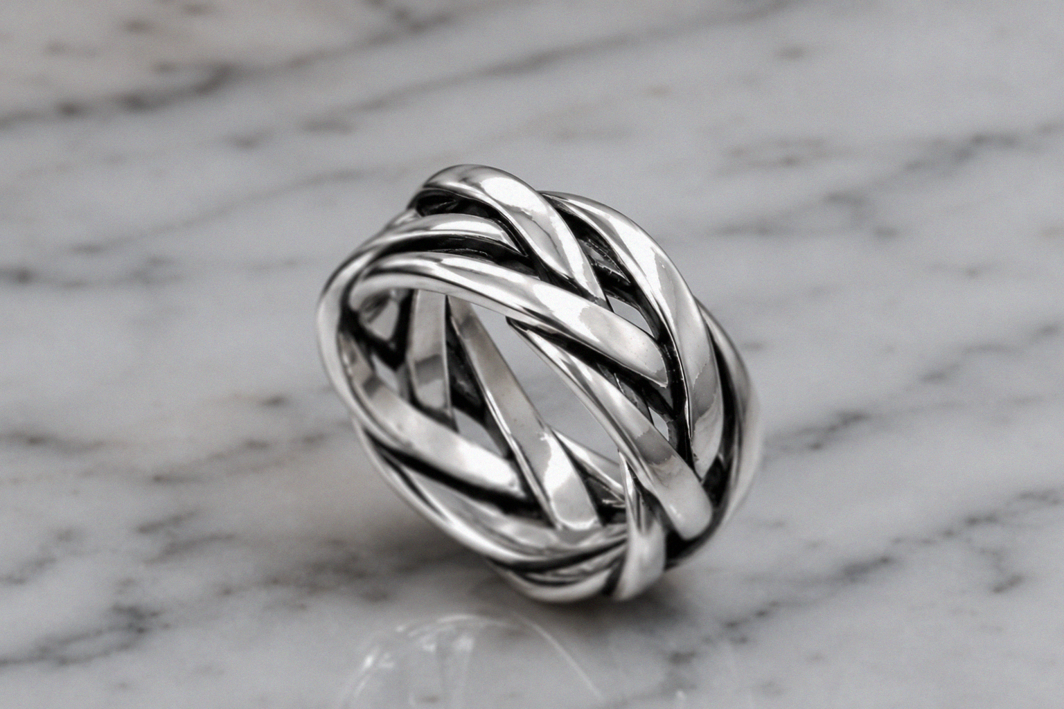 Heavyweight Plaited design - Sold Sterling Silver Ring