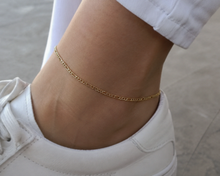 14ct Gold-Plated Sterling Silver Figaro Anklet 25cm