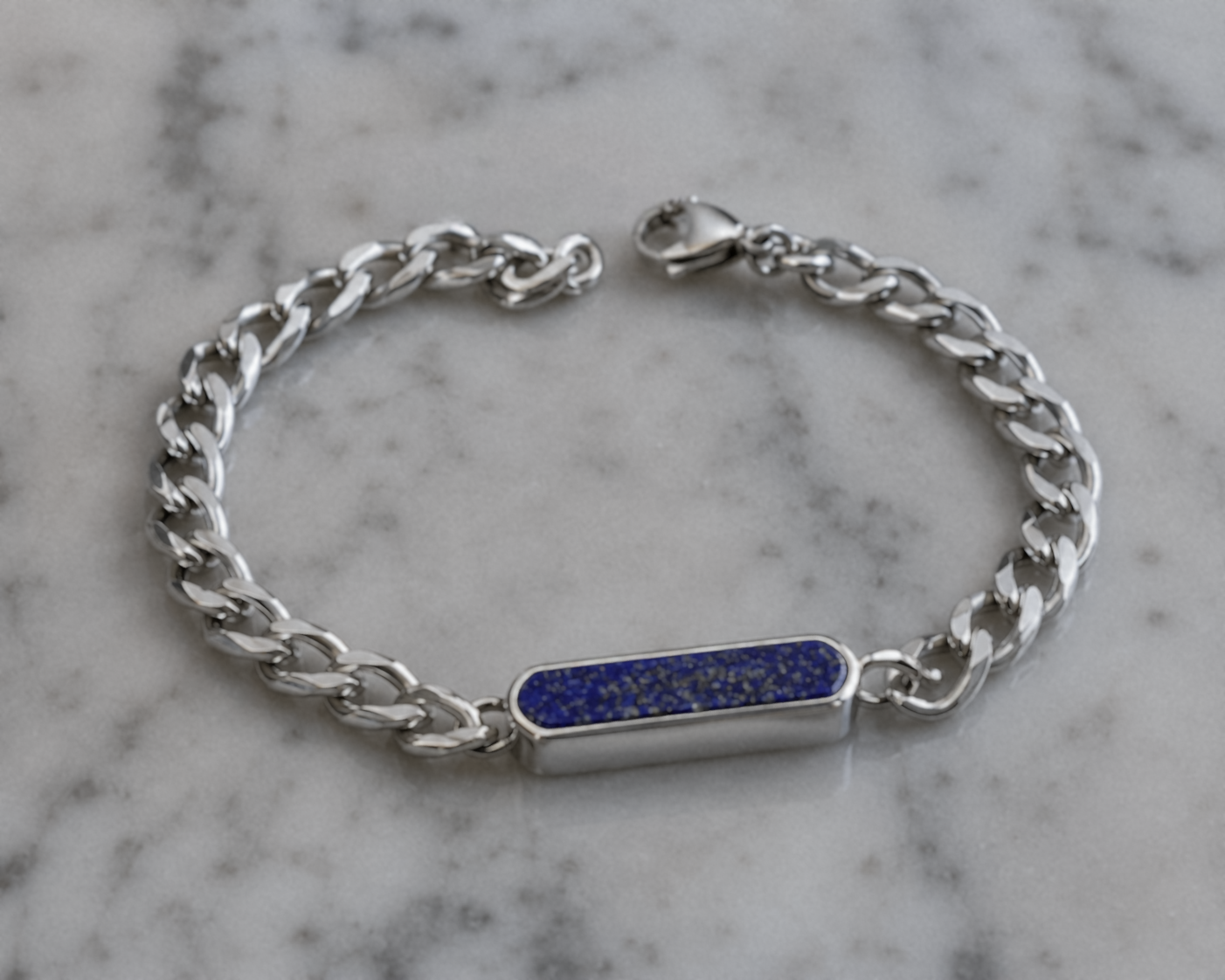 Fred Bennett Stainless Steel Lapis Bar Bracelet