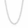 Men's Silver Plain & Engraved Flat Curb Chain 24"