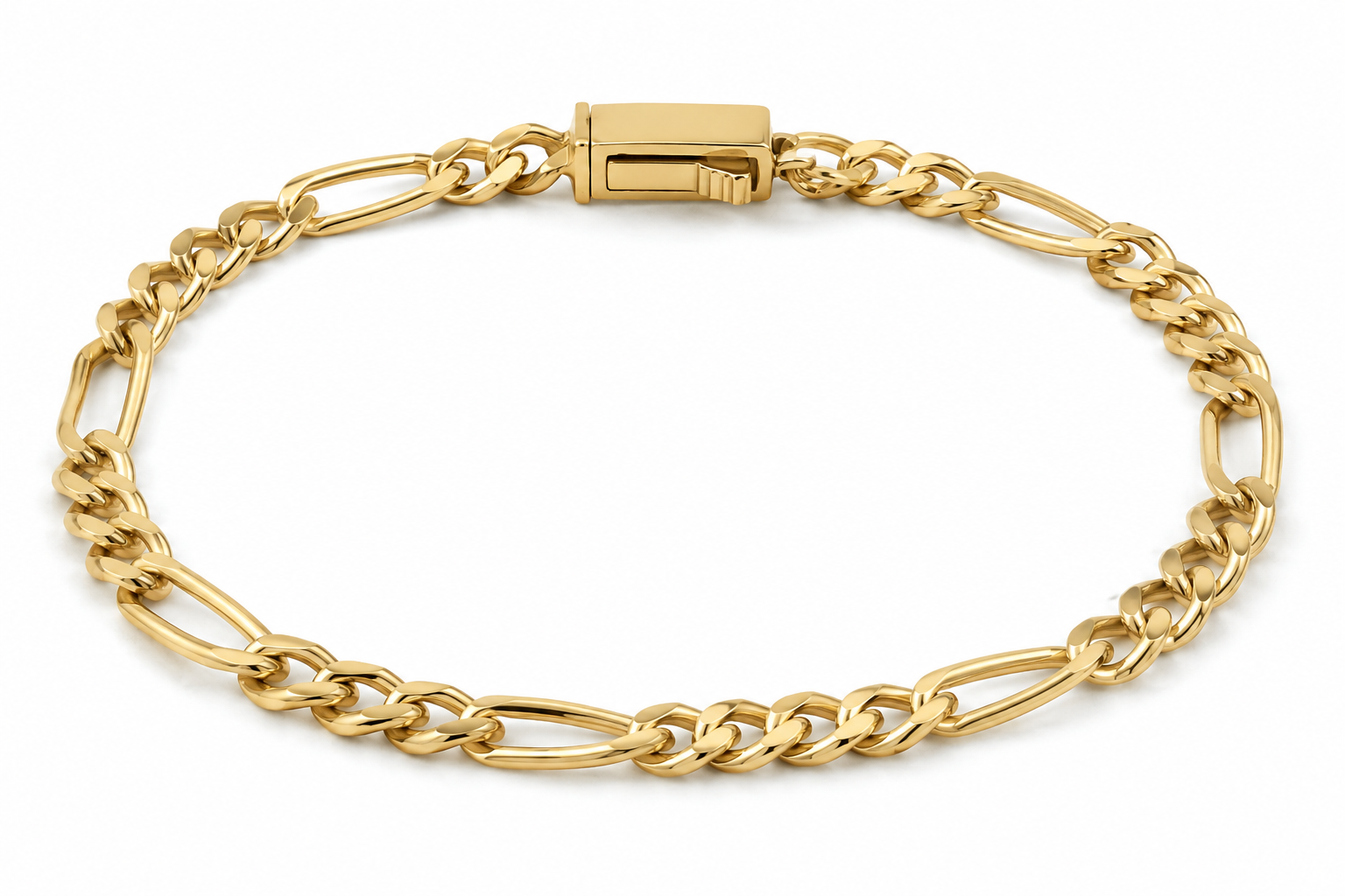 Men’s Yellow Gold-Plated Sterling Silver Figaro Bracelet