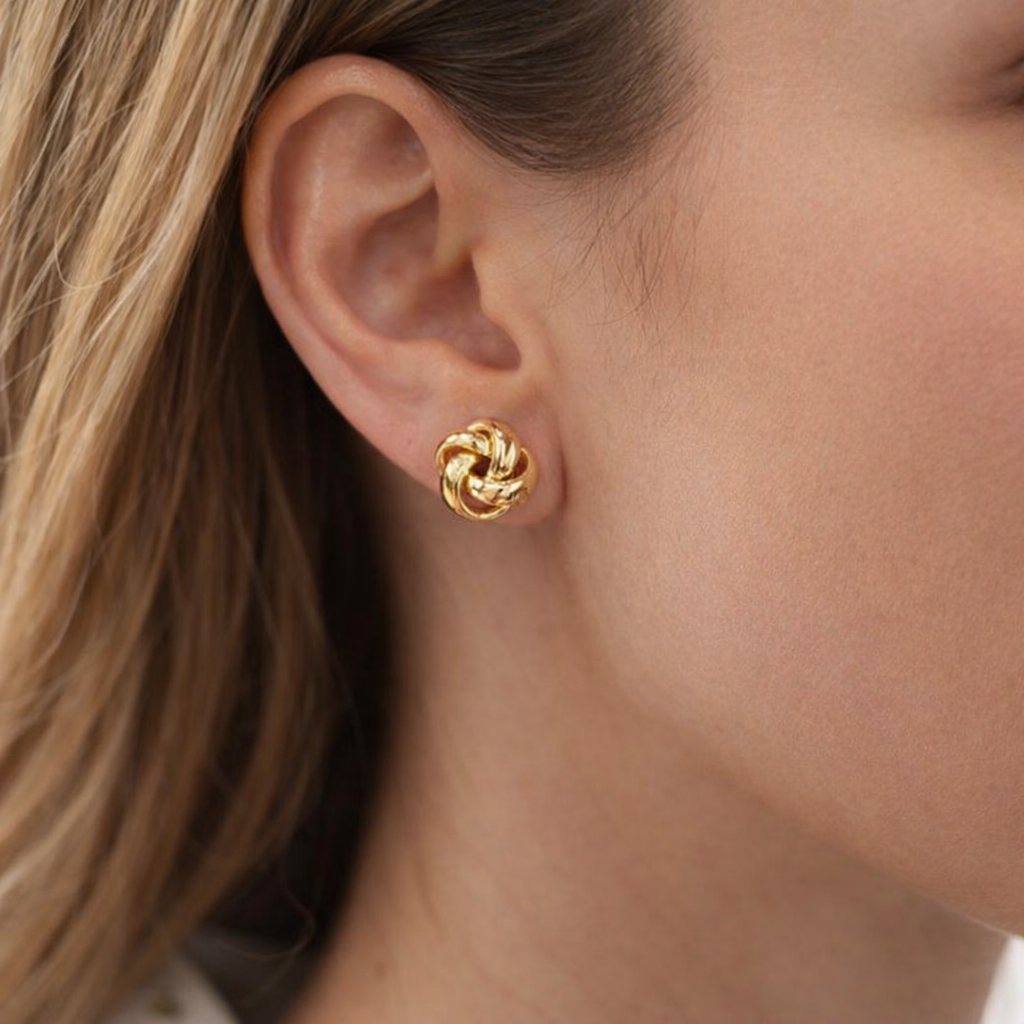 9ct Gold Knot Stud Earrings