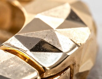 9ct Yellow Gold Diamond-Cut Hoop Earrings – Textured Mini Hoops