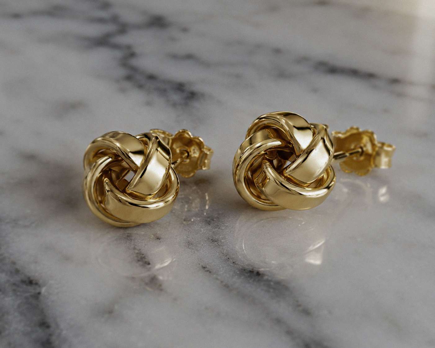 9ct Gold Knot Stud Earrings