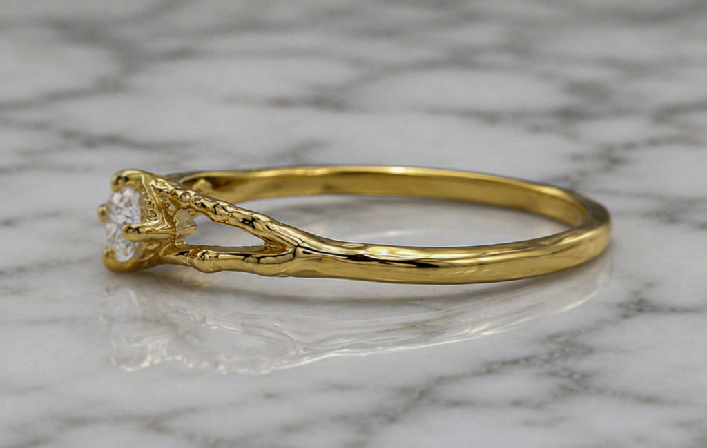 Banyan 18ct Gold Vermeil Lab-Grown Diamond Solitaire Ring
