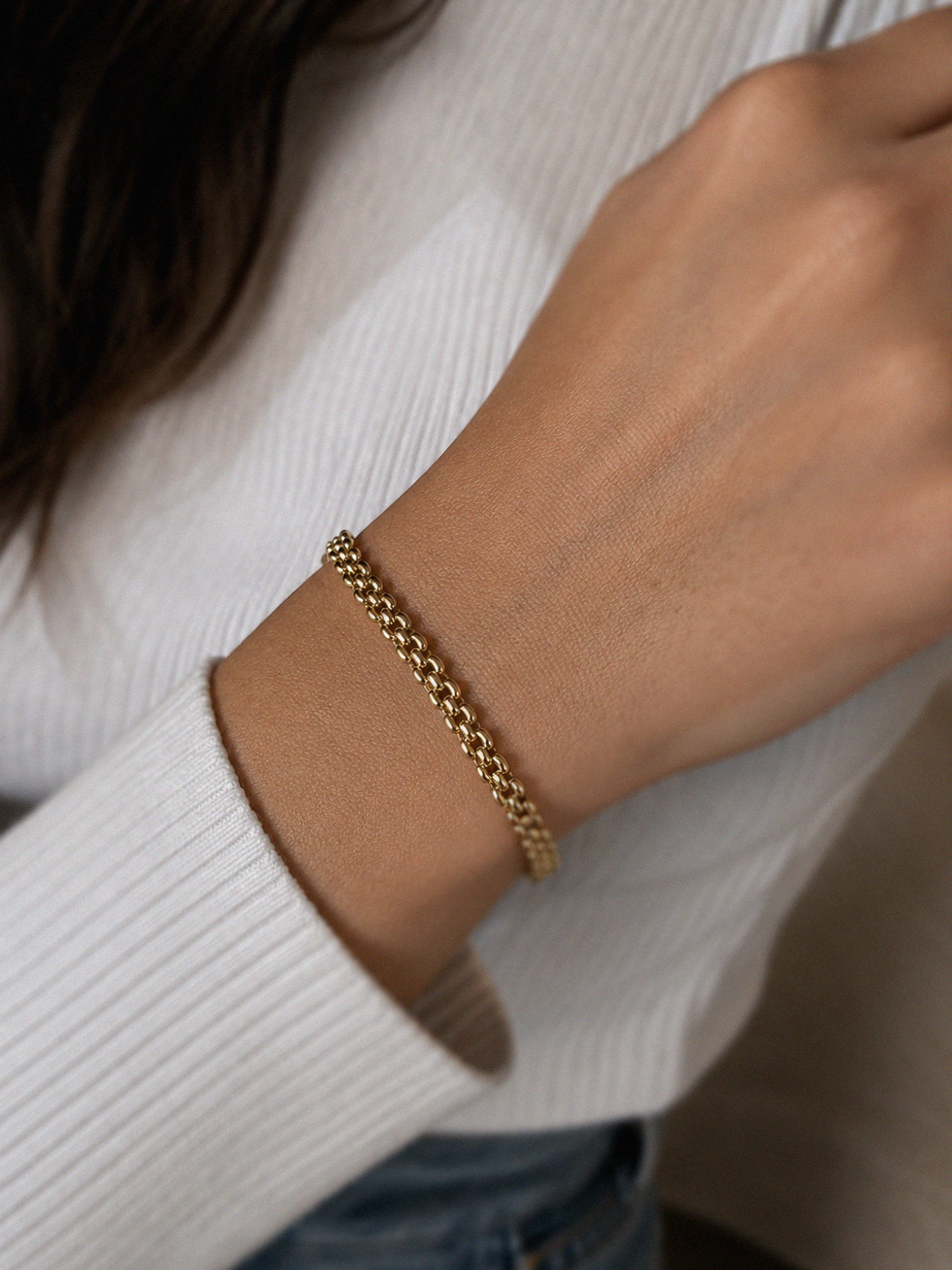 9ct Yellow Gold Watch Strap Style Bracelet – 18.4cm