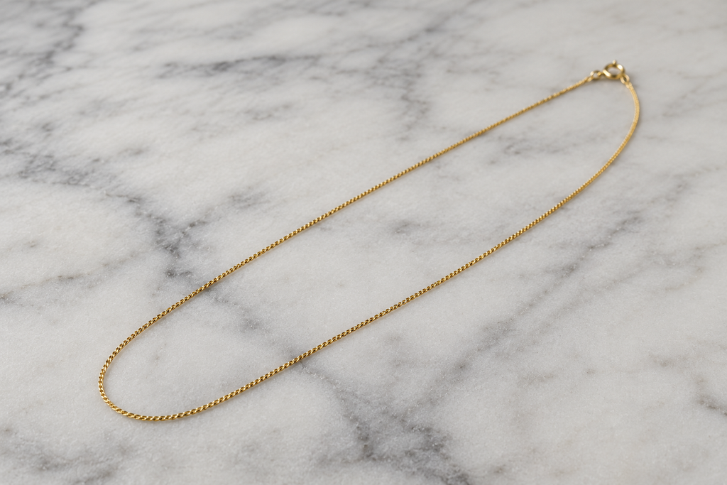 9ct Yellow Gold 16"-18" Diamond-Cut Curb Chain