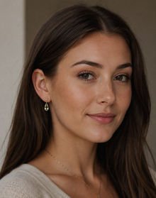 9ct Yellow Gold Green Quartz Drop Earrings with Swirl Detail