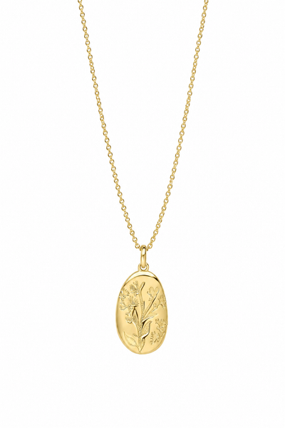 Laura Ashley Farlington Flowers Gold Plated Silver Pendant Necklace
