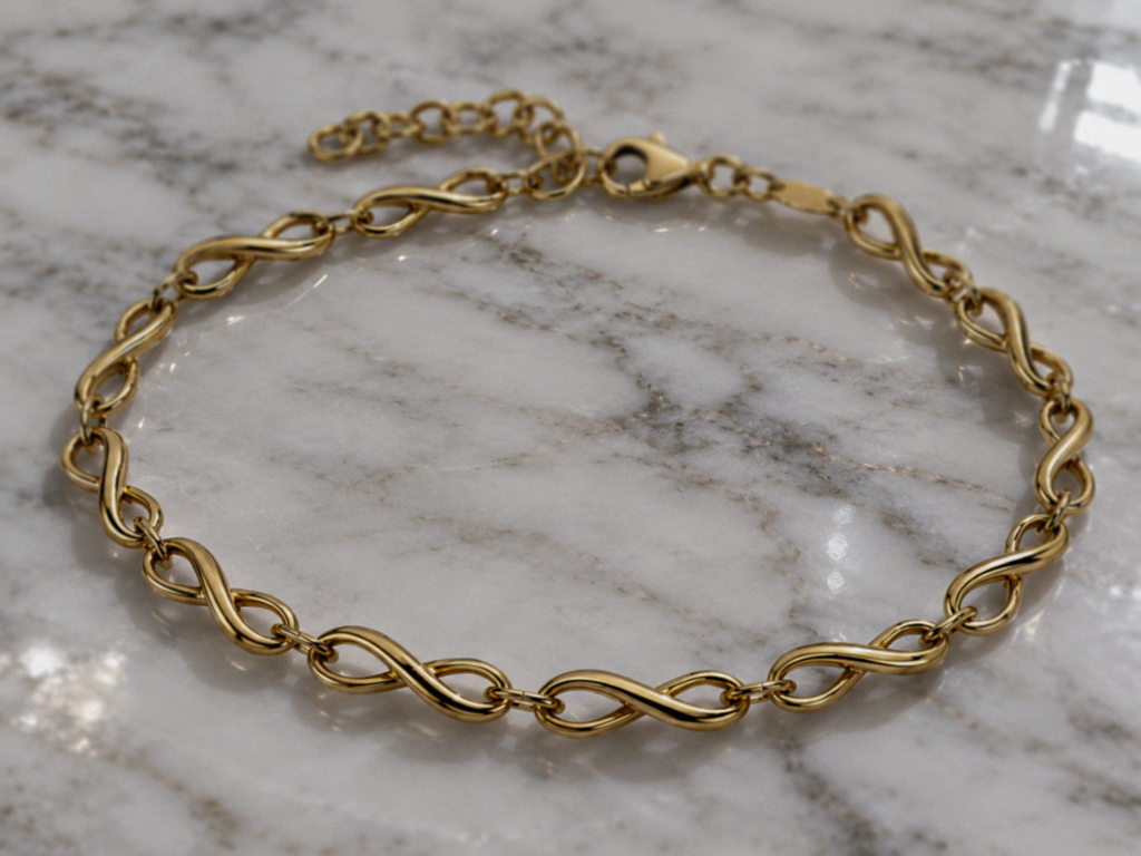 9ct Yellow Gold Infinity Link Bracelet